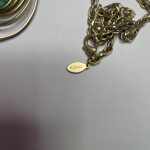 Chico's silver tone pendant necklace chunky chain link signed costume jewelry - Picture 10 of 14